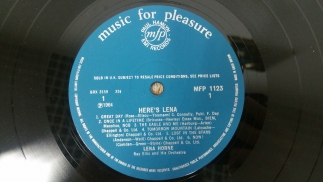 Lena Horne 1964 Here's Lena Horne Music For Pleasure UK